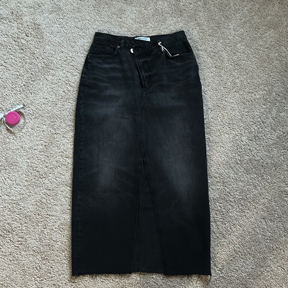 Reformation Black Denim long Skirt. 27 - Picture 5 of 16